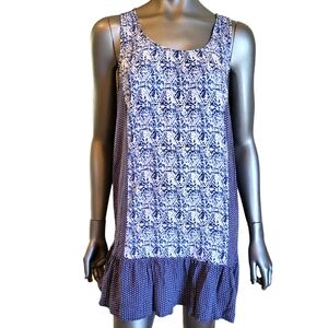 198. Umgee Summer Blue & White Dress - Size Large